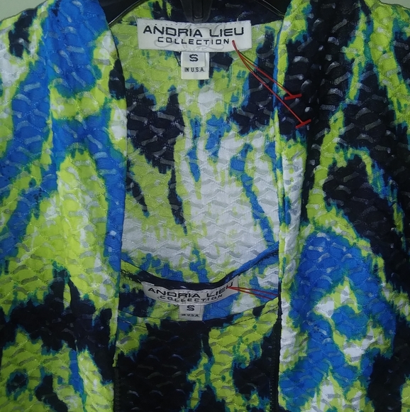 Twin Set by Andria Lieu Multicolor Tank Top & Jacket SZ S - Picture 3 of 4